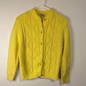 Yellow Cable Knit Women's Sweater